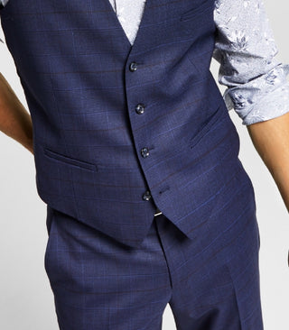 Bar III Men's Slim Fit Wool Suit Vest Blue Size Small