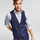 Bar III Men's Slim Fit Wool Suit Vest Blue Size Small