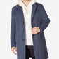 Tommy Hilfiger Men's Addison Wool Blend Trim Fit Overcoat Blue Size 46R