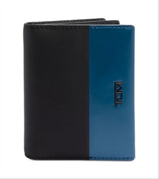 Tumi Men's Nassau Leather Color Blocked Gusseted Card Case Blue Size Regular