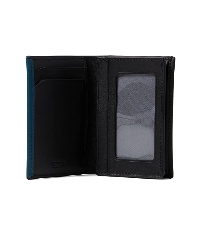 Tumi Men's Slim Two Tone Leather Card Case Blue Size Regular