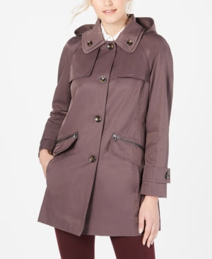 London Fog Women's Purple Buttons Raincoat Coat Size Petite XS