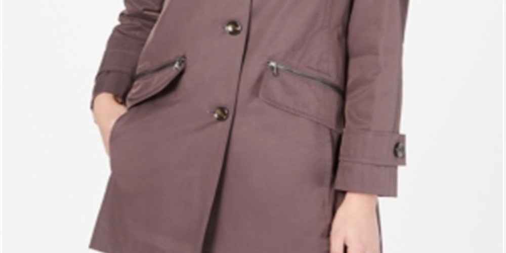 London Fog Women's Purple Buttons Raincoat Coat Size Petite XS