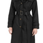 London Fog Women's Hooded Water-Repellent Trench Coat Black Size XL