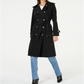 London Fog Women's Belted Double Breasted Water Resistant Trench Coat Black Size Small