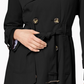 London Fog Women's Belted Double Breasted Water Resistant Trench Coat Black Size Medium