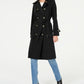 London Fog Women's Belted Double Breasted Water Resistant Trench Coat Black Size XX-Large