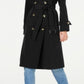 London Fog Women's Belted Double Breasted Water Resistant Trench Coat Black Size XX-Large