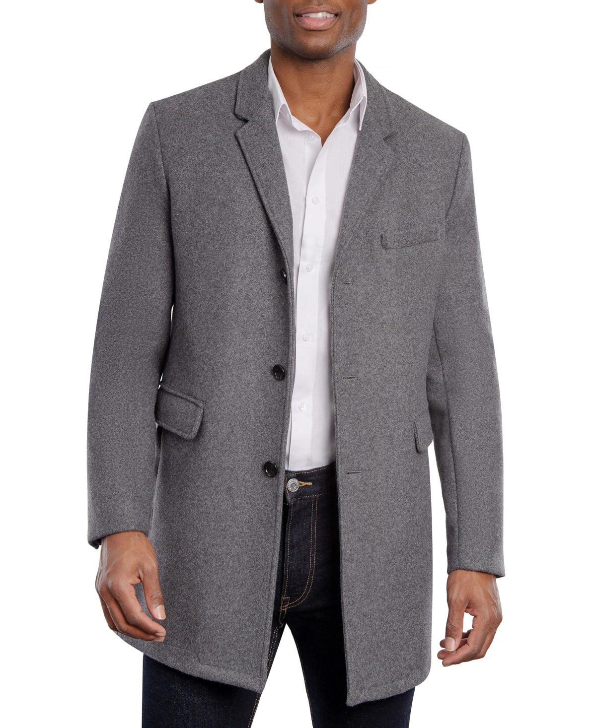 Michael Kors Men's Ghent Slim Fit Overcoat Gray Size 40