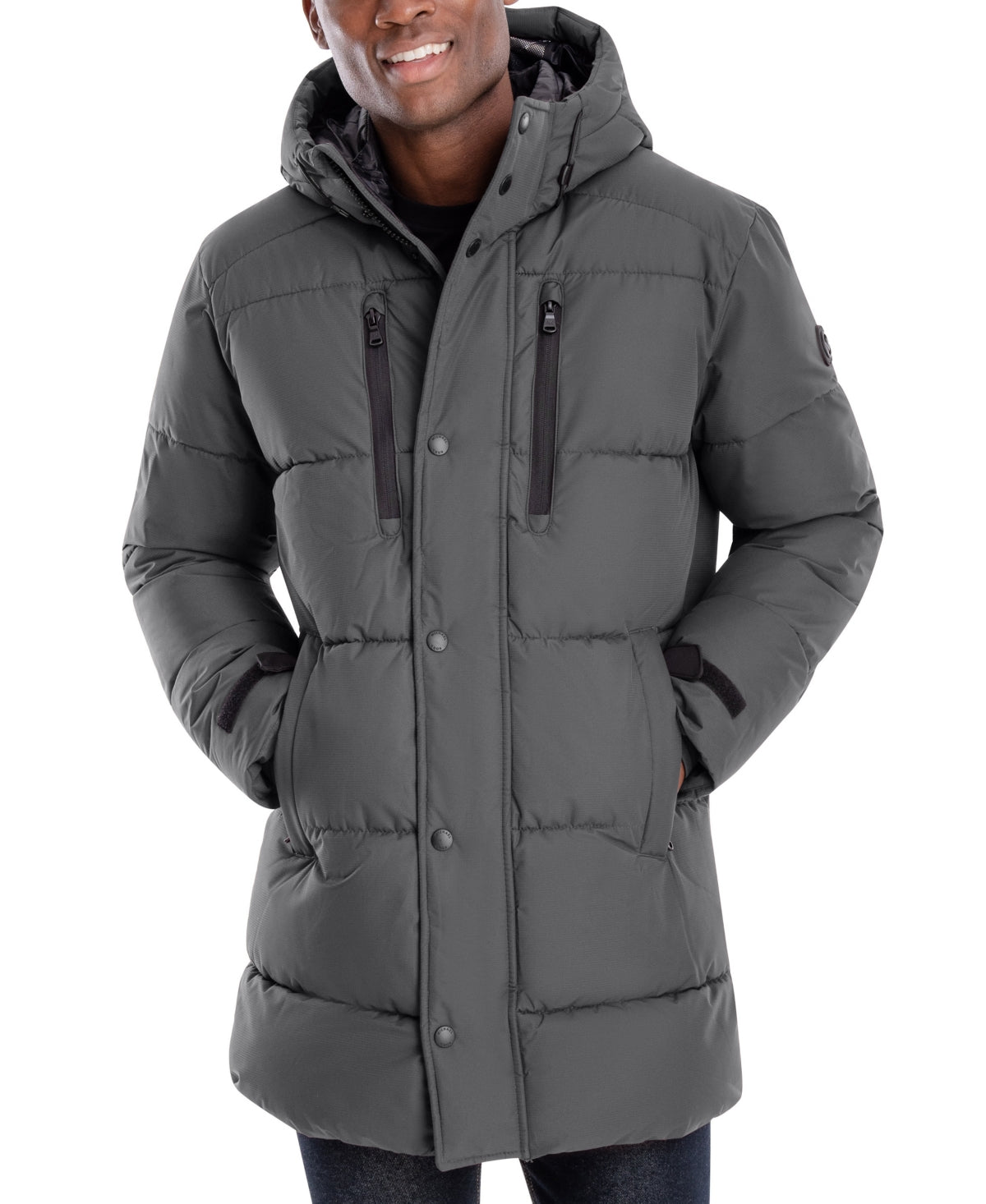 Michael Kors Men's Holland Hooded Parka Gray Size Medium