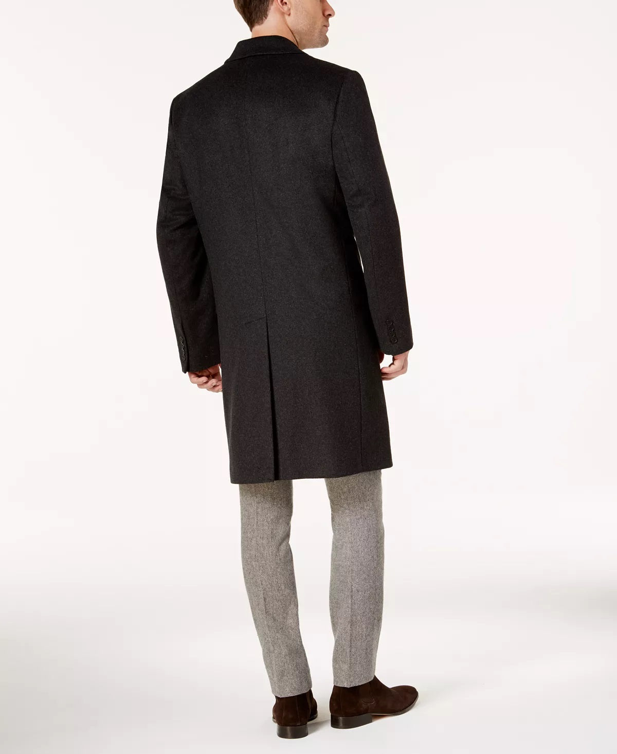 Michael Kors Men's Madison Wool Blend Modern Fit Overcoat Gray Size 44