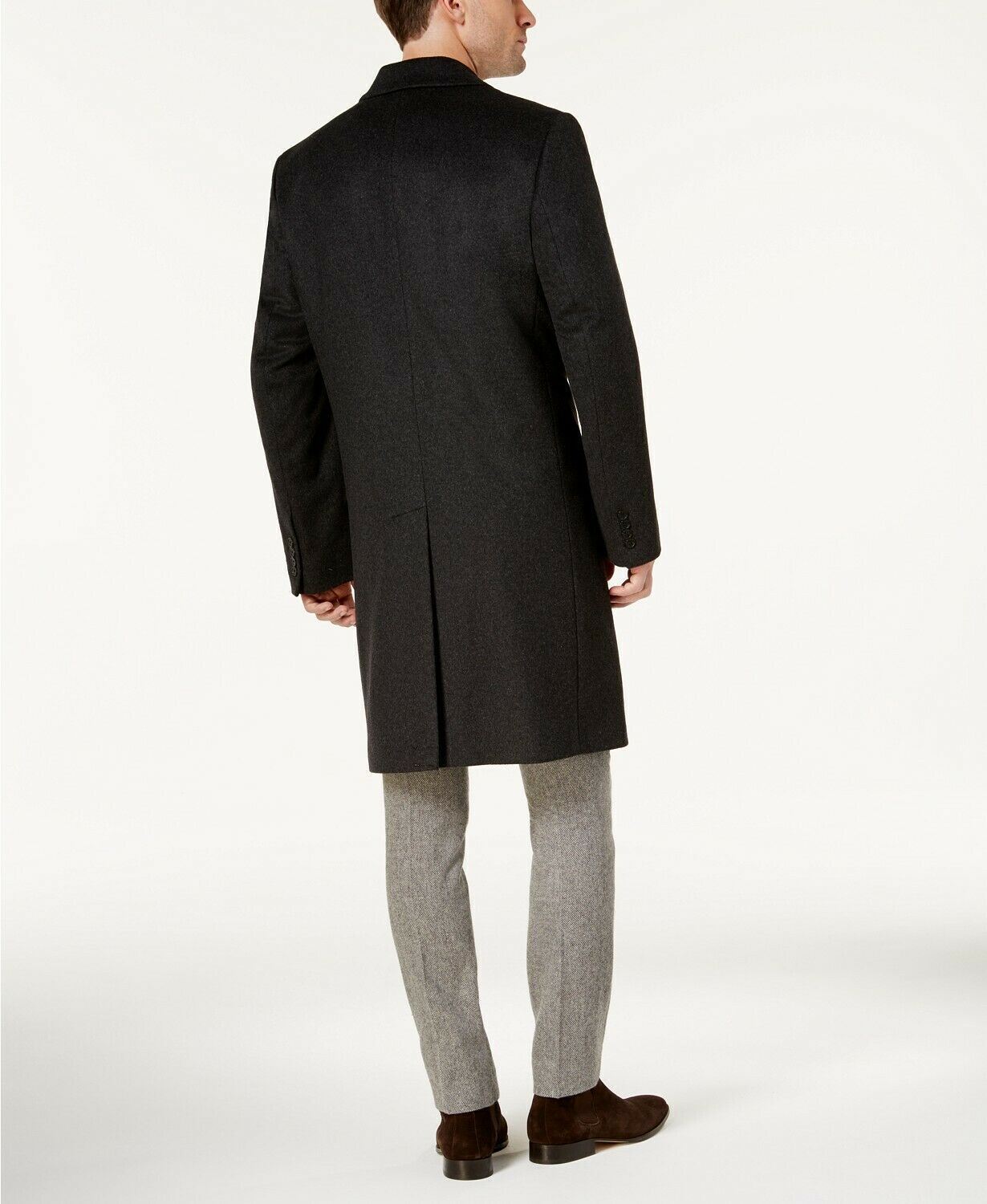 Michael Kors Men's Madison Wool Blend Modern Fit Overcoat Gray Size 36