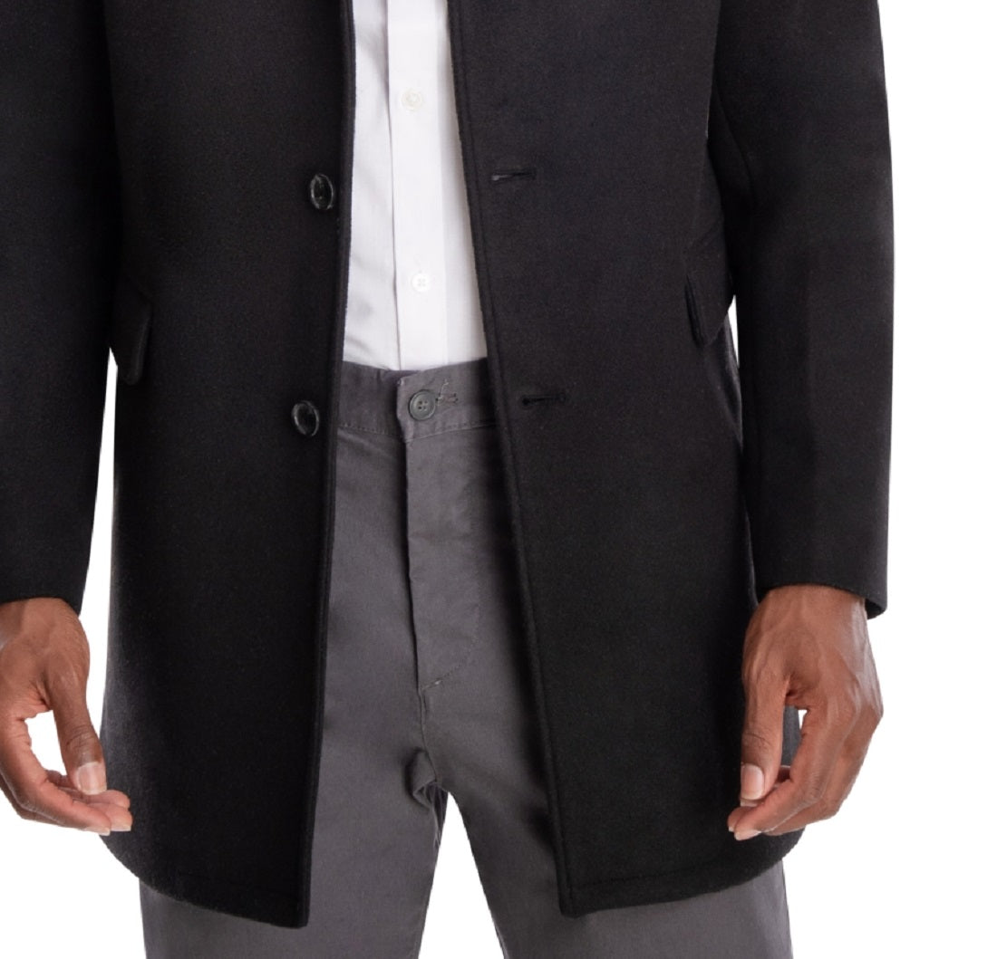 Michael Kors Men's Ghent Slim Fit Overcoat Black Size 40