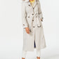 London Fog Women's Water-Repellent Single-Breasted Hooded Trench Coat - Pebble Beige Size S