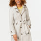 London Fog Women's Water-Repellent Single-Breasted Hooded Trench Coat - Pebble Beige Size S