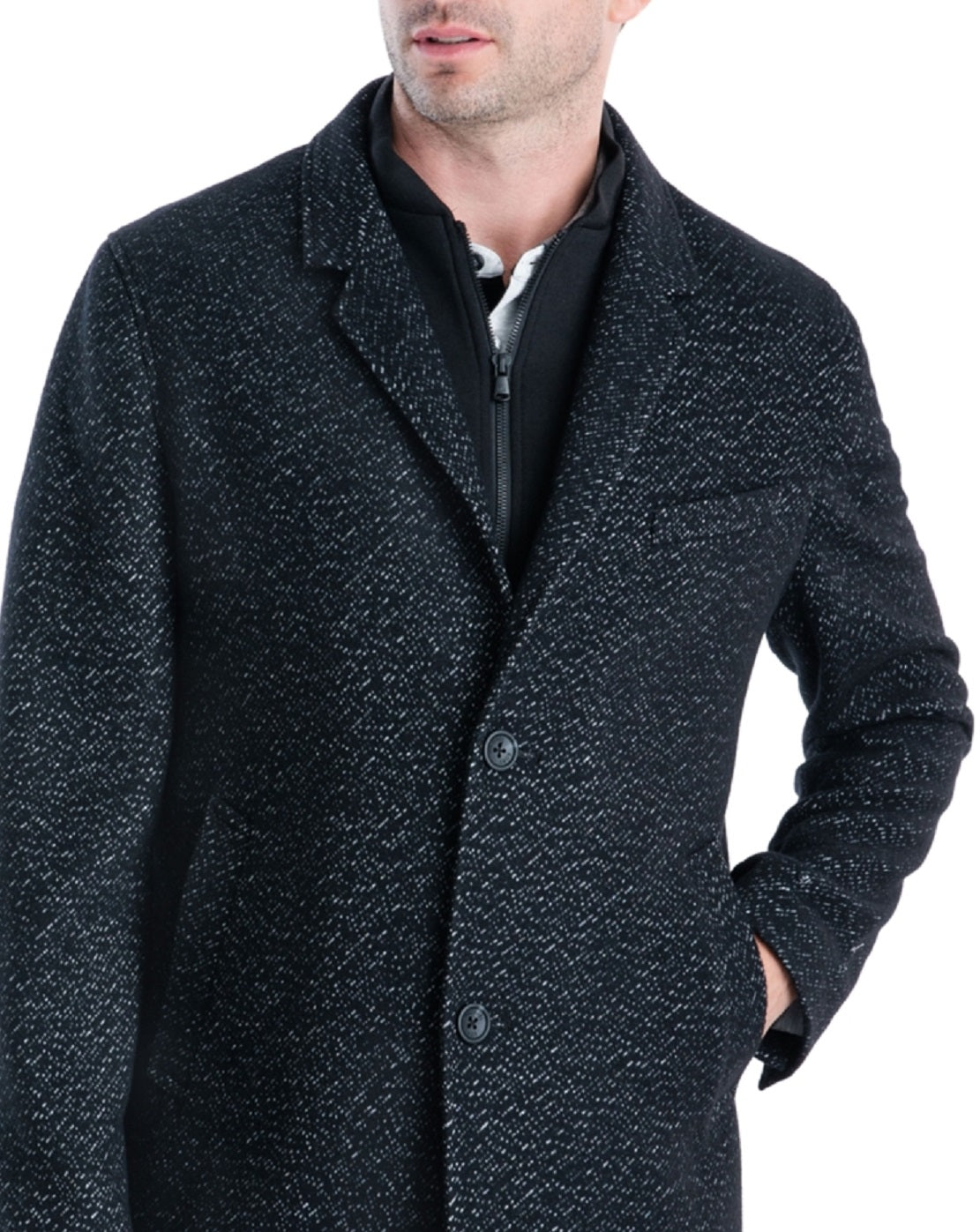 Michael Kors Men's Pike Classic Fit Top Coat Black Size 42