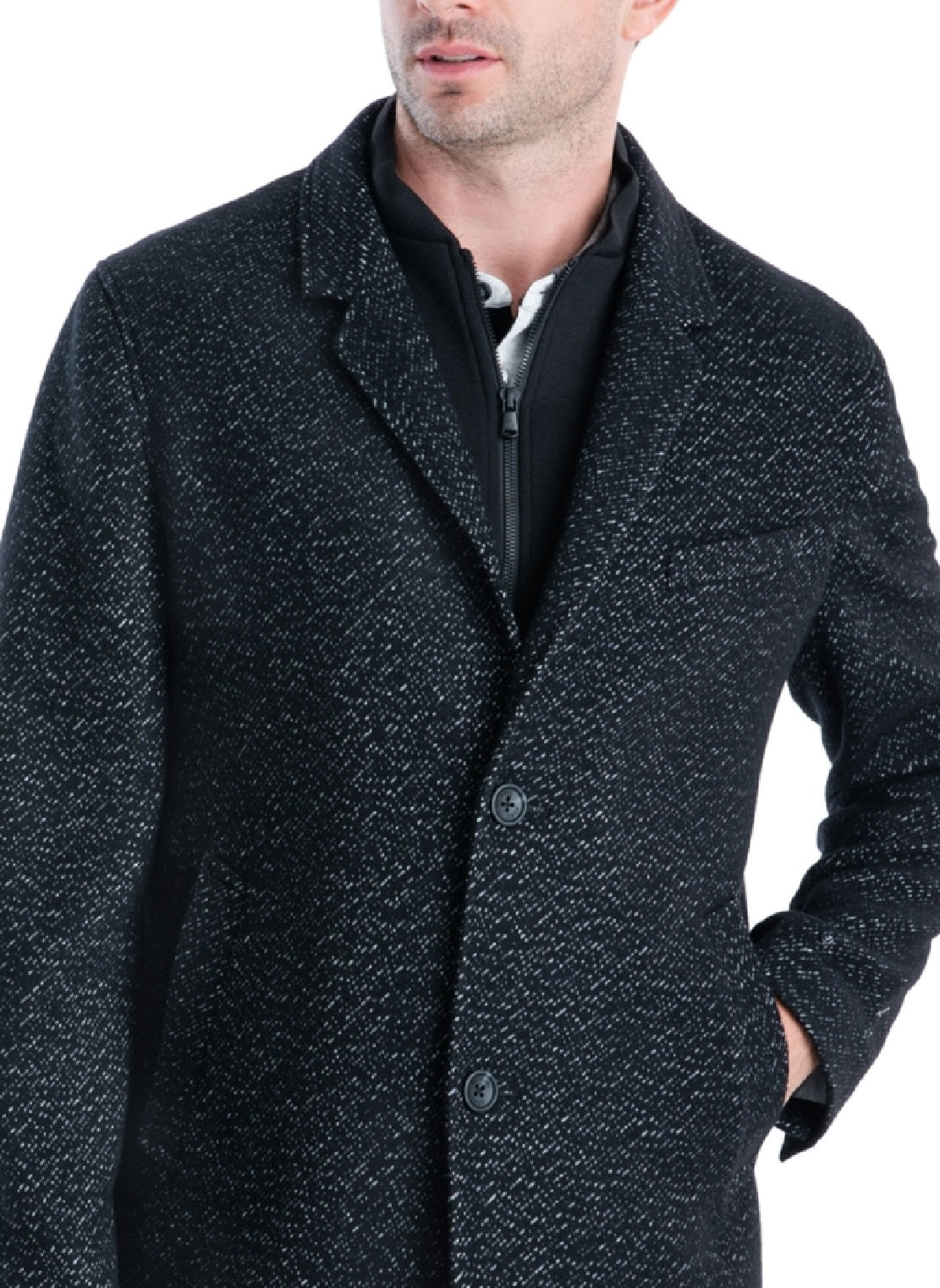 Michael Kors Men's Pike Classic Fit Top Coat Black Size 44