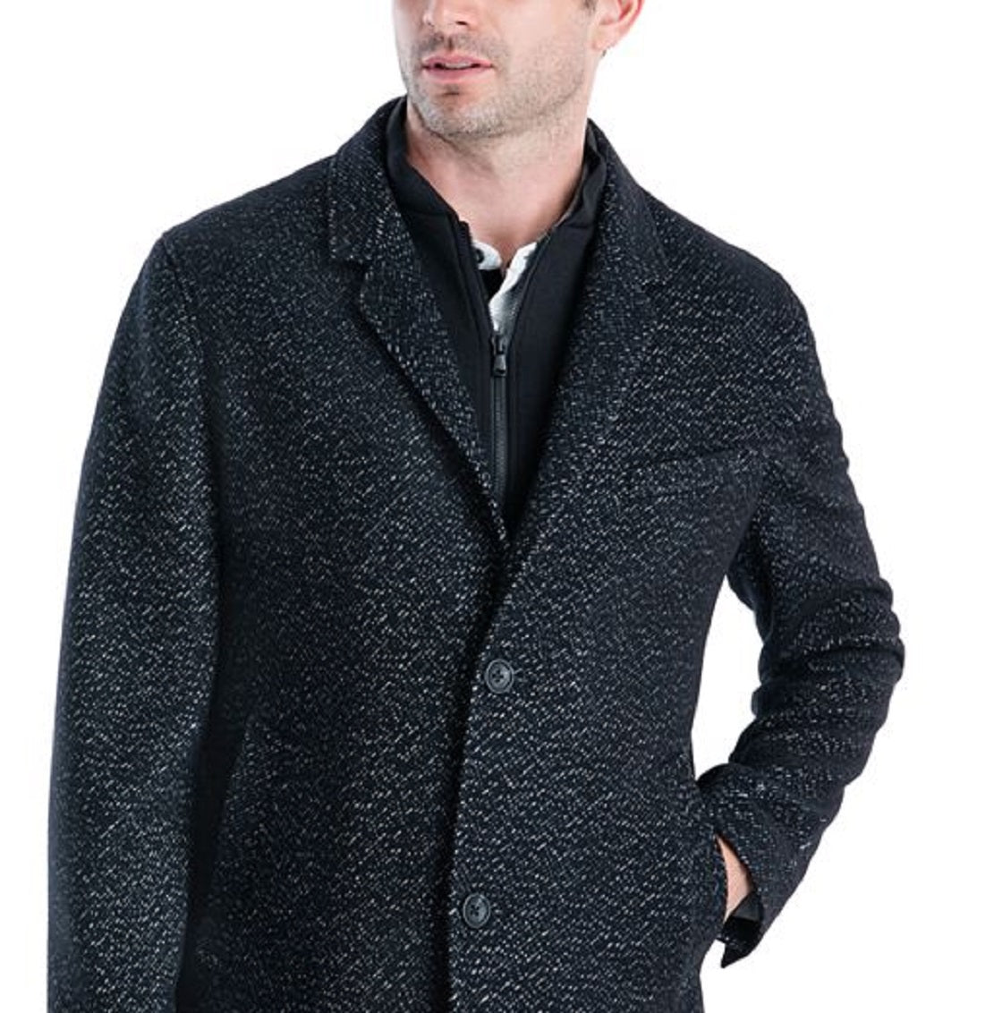 Michael Kors Men's Pike Classic Fit Top Coat Black Size 38