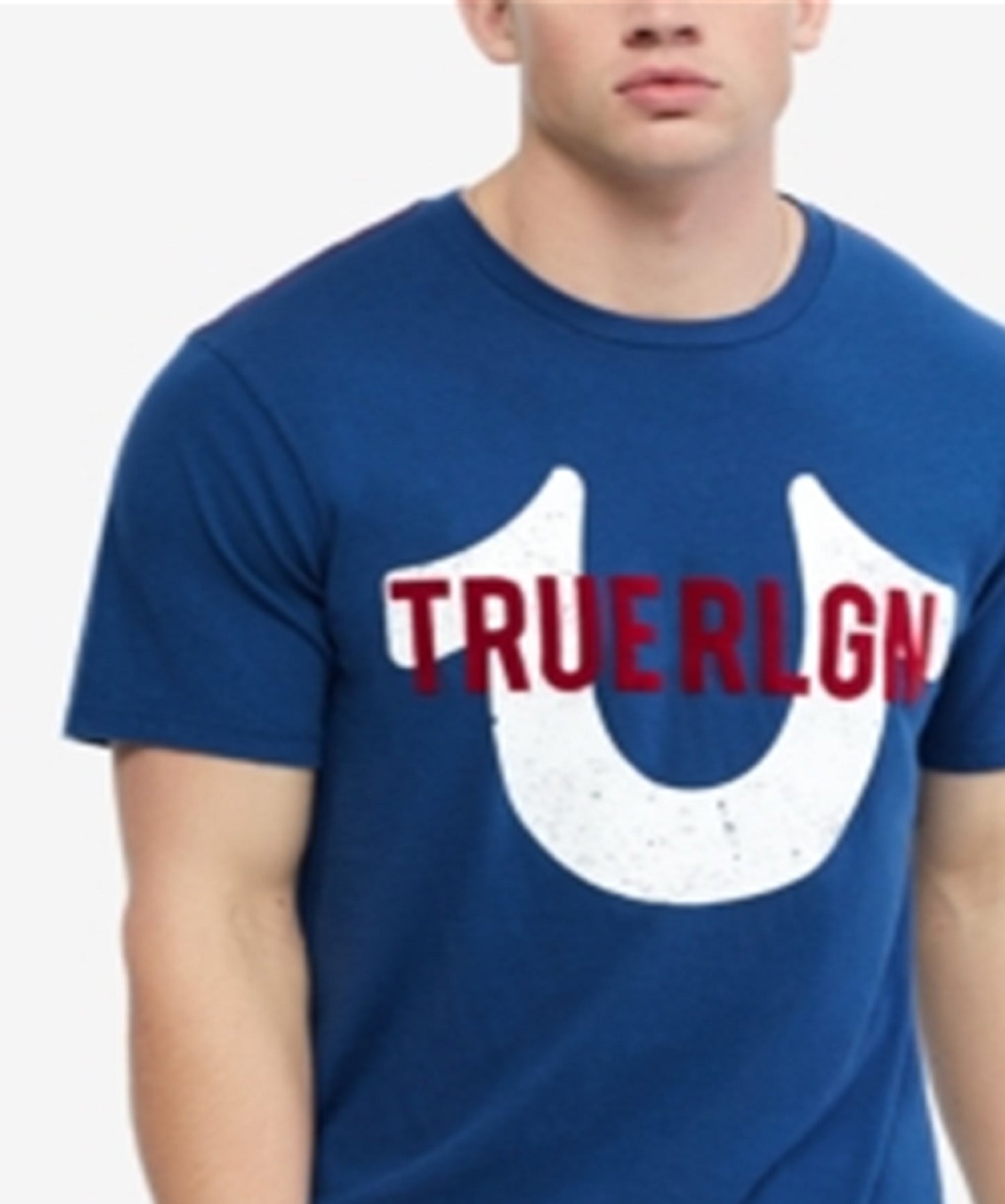 True Religion Men's Logo Mania T-Shirt Blue Size Large