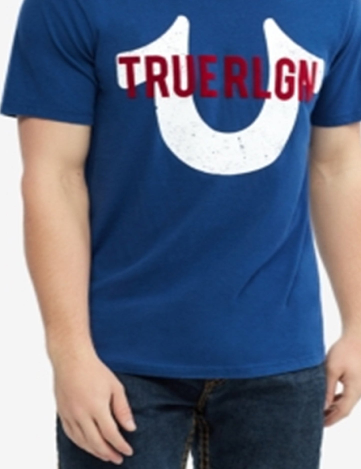 True Religion Men's Logo Mania T-Shirt Blue Size Large