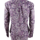 Ralph Lauren Women's Cotton Baroque Button Down Top Purple Size X-Large