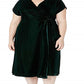 Ralph Lauren Women's Velvet Wrap Dress Green Size Petite Small