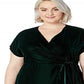 Ralph Lauren Women's Velvet Wrap Dress Green Size Petite Small