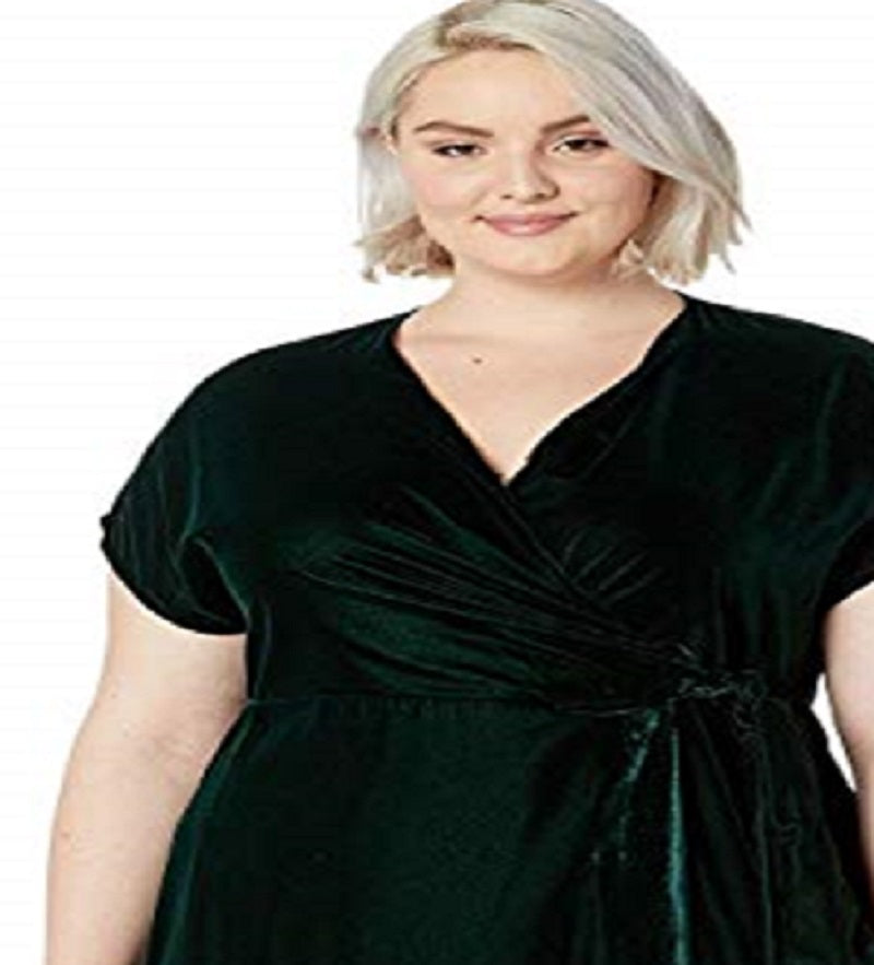 Ralph Lauren Women's Velvet Wrap Dress Green Size Petite Small