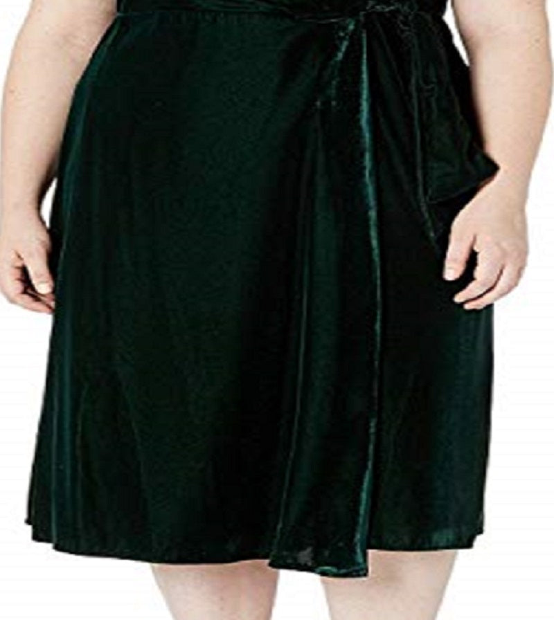 Ralph Lauren Women's Velvet Wrap Dress Green Size Petite Small