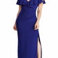 Ralph Lauren Women's Solid Full Length Body Con Evening Dress Blue Size 6