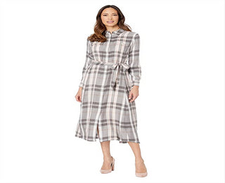 Ralph Lauren Women's Plaid Long Sleeve Dress Pink Size 10