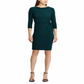 Ralph Lauren Women's Twist Front 3/4 Sleeve Cowl Neck Above The Knee Cocktail Dress Green Size 12 Petite