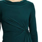Ralph Lauren Women's Twisted Knot Jersey Dress Green Size 4 Petite