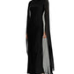 Ralph Lauren Women's Sleeveless Boat Neck Maxi Formal Dress Black Size 4
