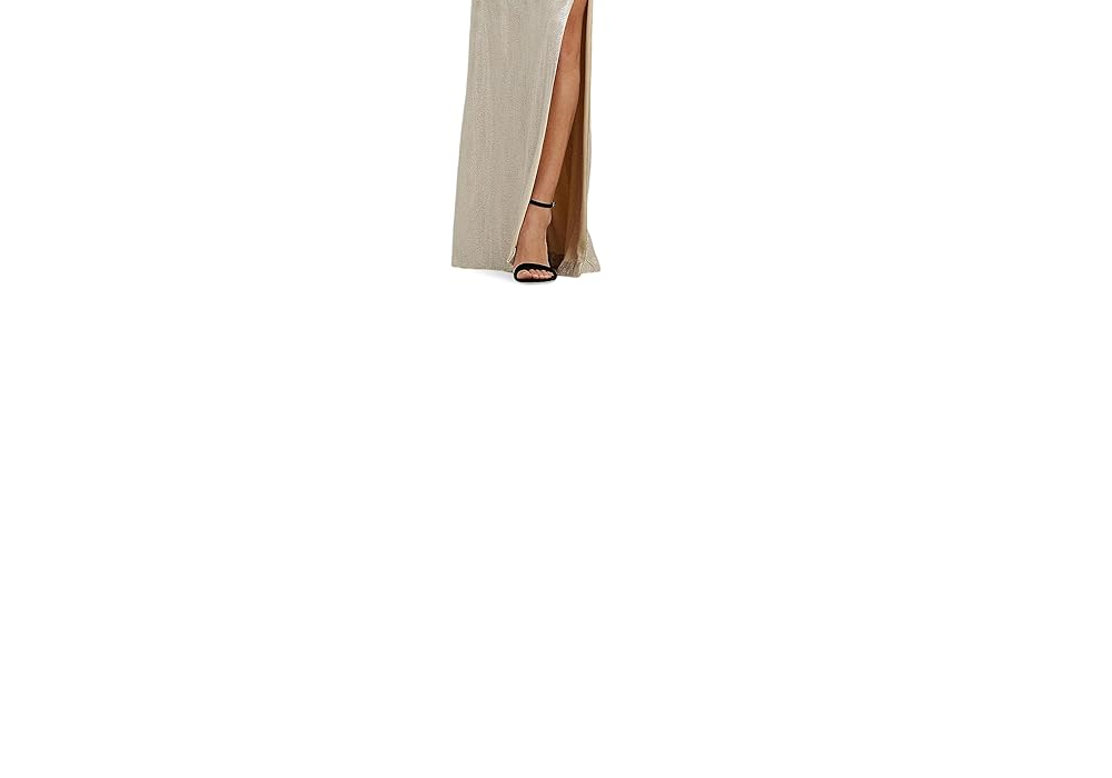 Lauren Ralph Lauren Women's Champagne/Silver Metallic Gown Size 2