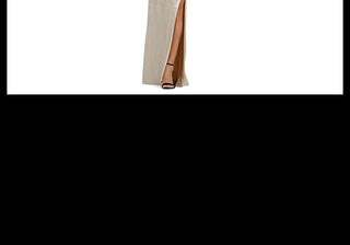 Lauren Ralph Lauren Women's Champagne/Silver Metallic Gown Size 2