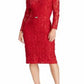 Ralph Lauren Women's Lace Floral Dress Red Size 6