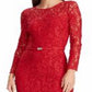 Ralph Lauren Women's Lace Floral Dress Red Size 6