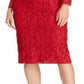 Ralph Lauren Women's Lace Floral Dress Red Size 6