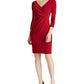 Ralph Lauren Women's Long Sleeve Above The Knee Sheath Dress Red Size 14Petite