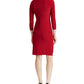 Ralph Lauren Women's Long Sleeve Above The Knee Sheath Dress Red Size 14Petite