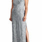 Ralph Lauren Women's Lace Yoke Gown Gray Size 14