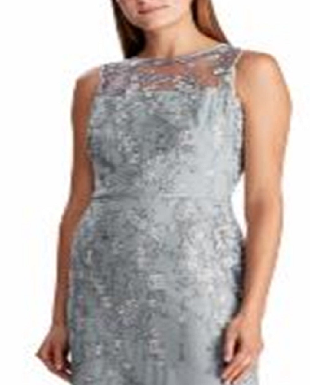 Ralph Lauren Women's Lace Yoke Gown Gray Size 14