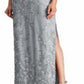 Ralph Lauren Women's Lace Yoke Gown Gray Size 14