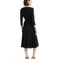 RALPH LAUREN Women's Black Belted Fit + Flare Dress Size 12