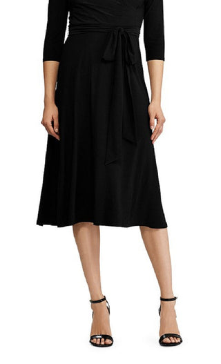 Ralph Lauren Women's Jersey Matte Midi Dress Black Size 8