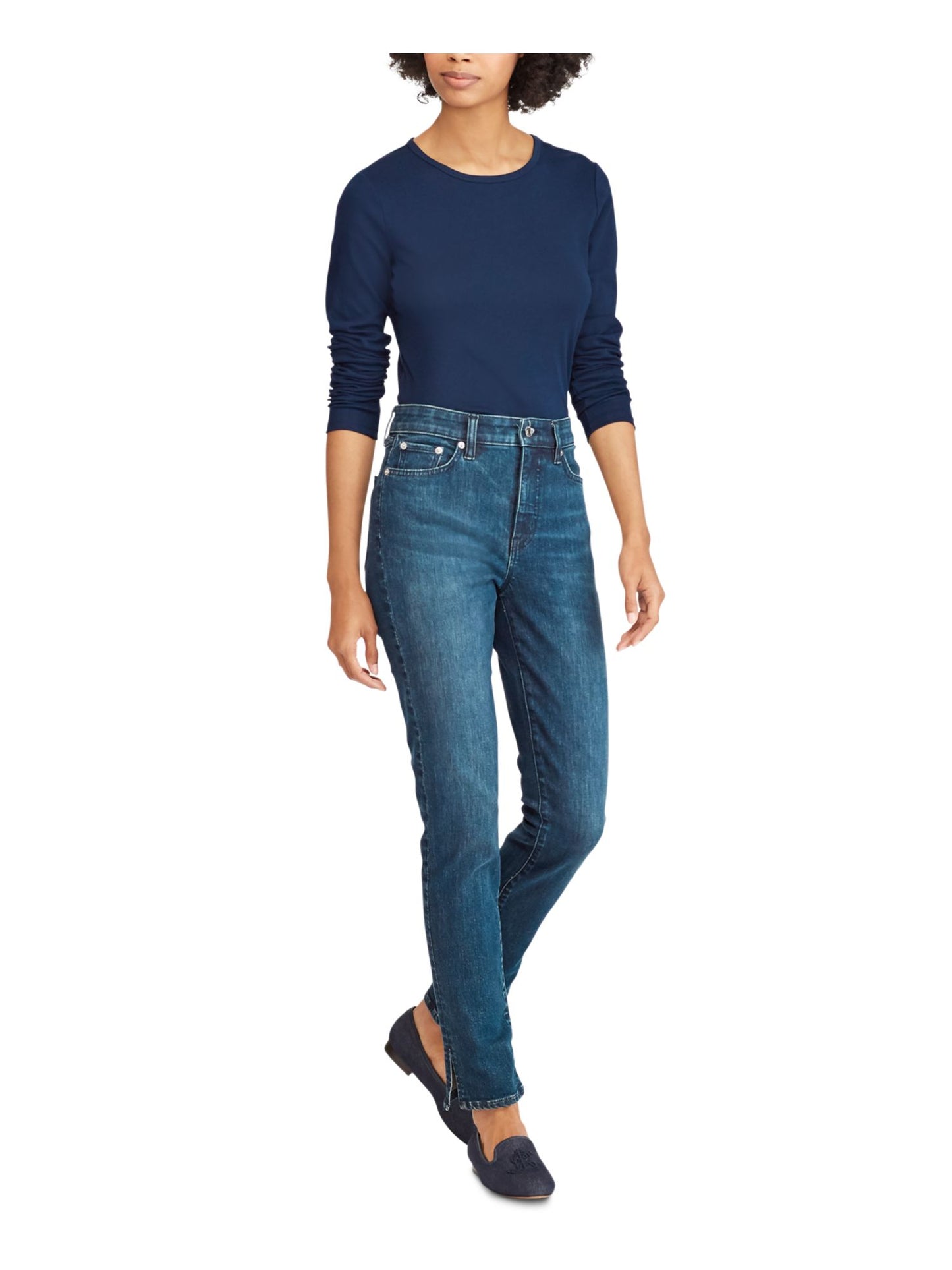 Ralph Lauren Women's Knit Thermal Top Blue Size Petite X-Small