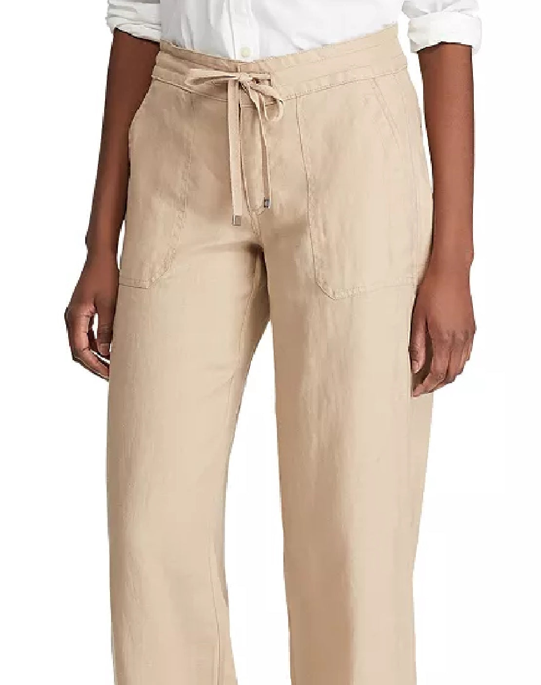 Ralph Lauren Women's Wide Leg Linen Pants Brown Size 18