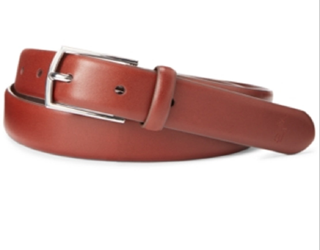 Polo Ralph Lauren Men's Polo Plaque Calfskin Belt Brown Size 42
