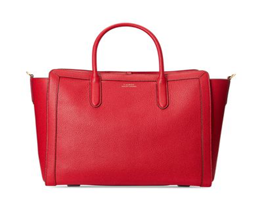 Ralph Lauren Women's Pebbled Leather Tote Red Size Regular